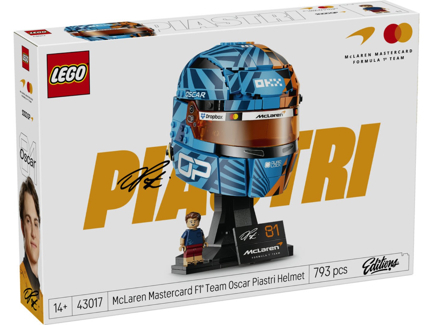 Конструктор LEGO Editions Formula 1 Шолом Оскара Піастрі з команди McLaren Mastercard F1® Team (43017) — фото 10