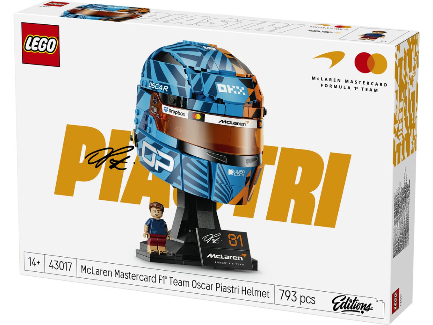 Конструктор LEGO Editions Formula 1 Шолом Оскара Піастрі з команди McLaren Mastercard F1® Team (43017) — фото 12