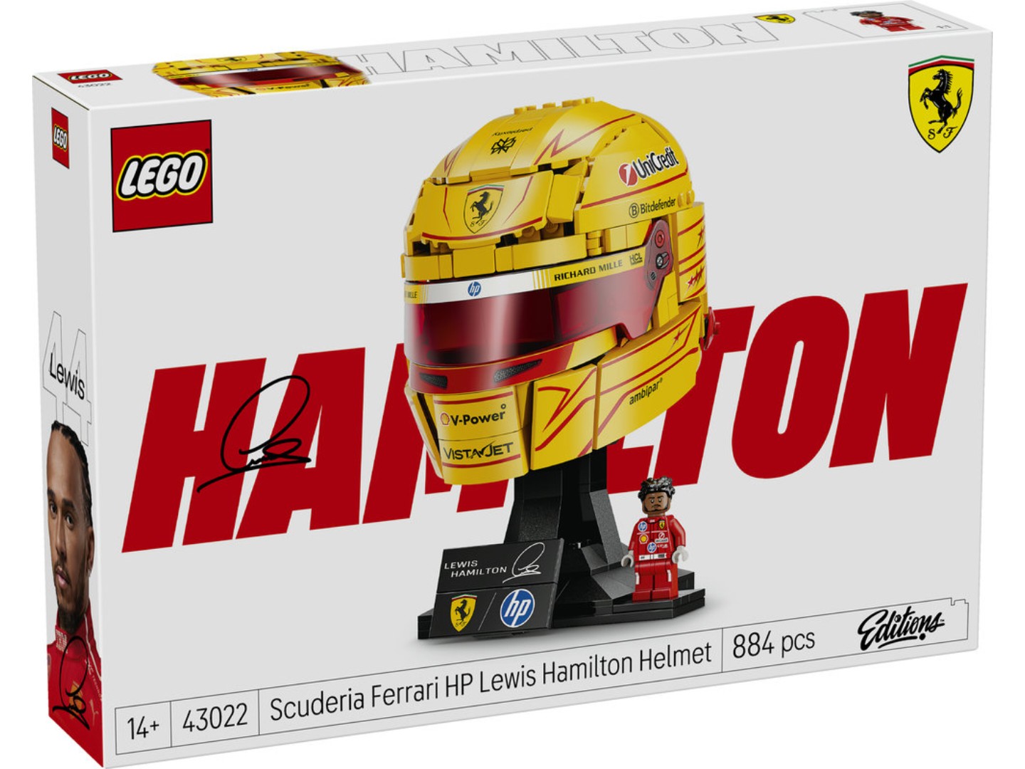Конструктор LEGO Editions Formula 1 Шолом Льюїса Гамільтона з команди Scuderia Ferrari HP (43022) — фото 9