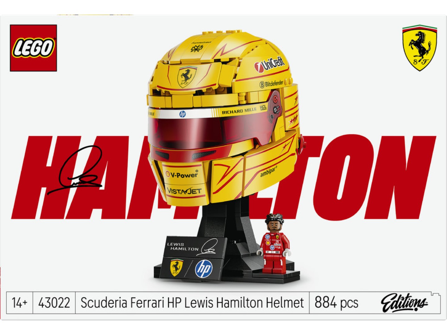 Конструктор LEGO Editions Formula 1 Шолом Льюїса Гамільтона з команди Scuderia Ferrari HP (43022) — фото 10
