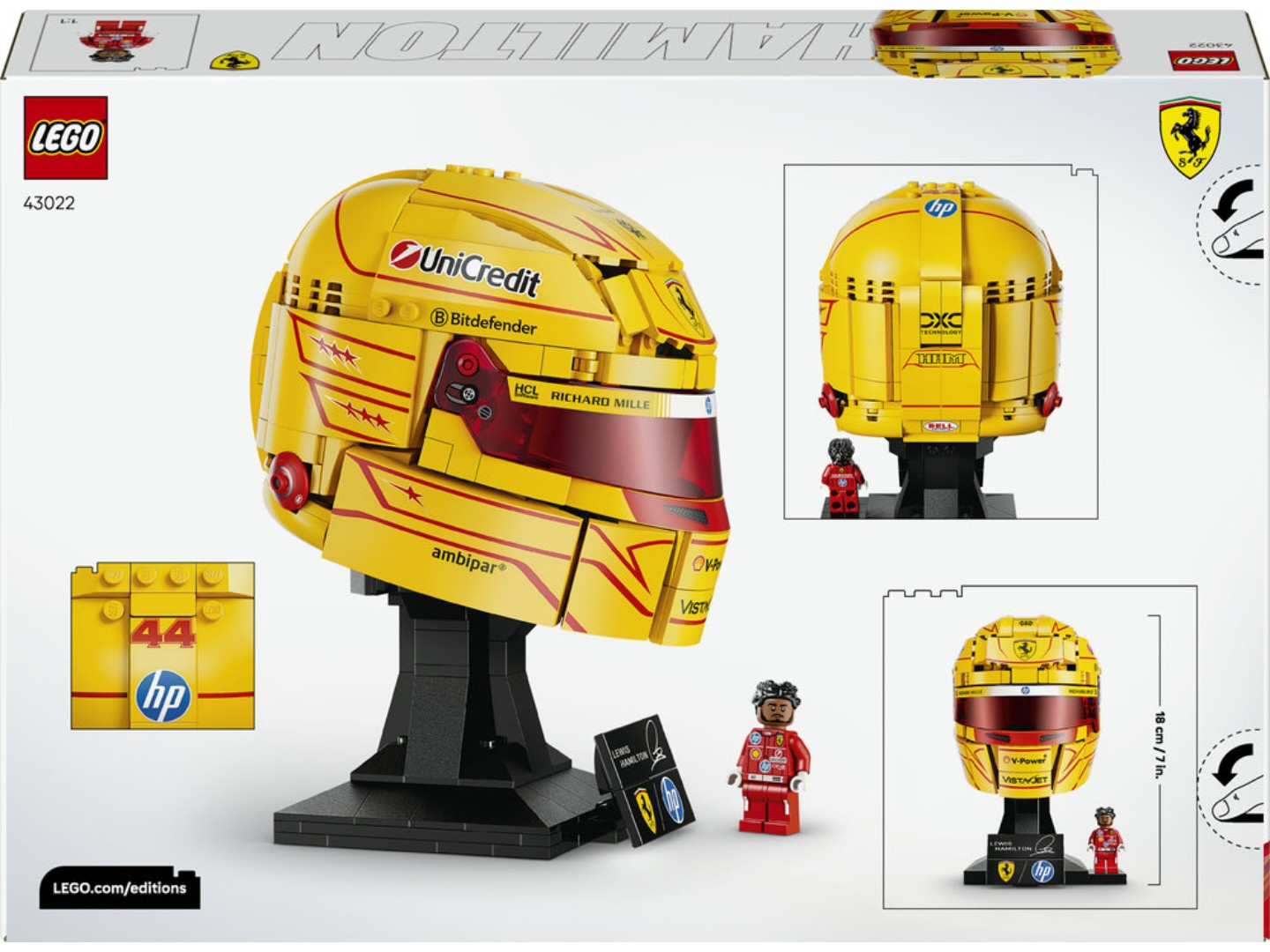 Конструктор LEGO Editions Formula 1 Шолом Льюїса Гамільтона з команди Scuderia Ferrari HP (43022) — фото 2