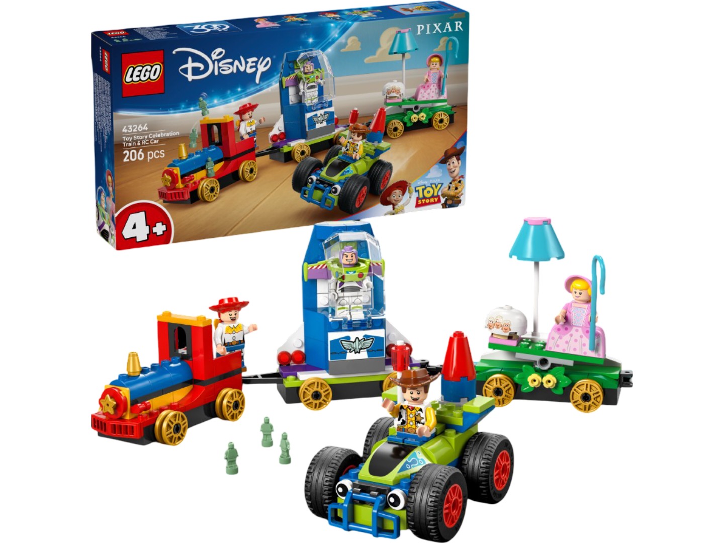 Конструктор LEGO Disney Pixar Святкування з Історії Іграшок: потяг і авто для перегонів (43264) — фото 1