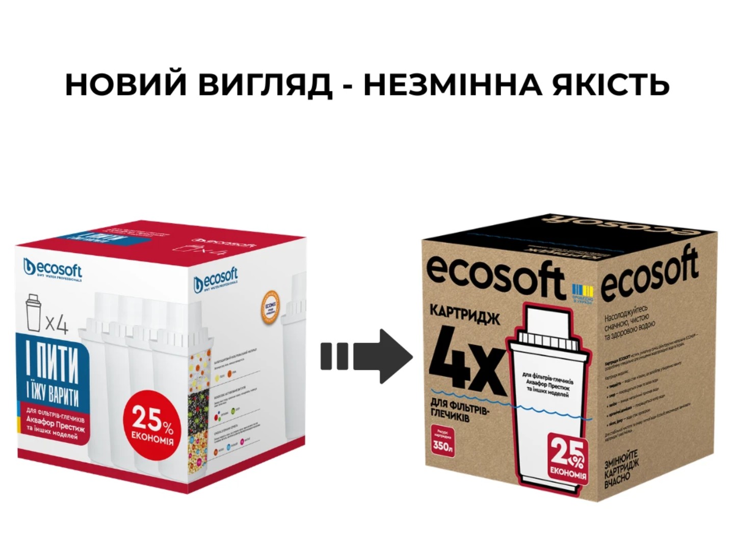 Картридж для фільтру-глечика Ecosoft до глечиків Аквафор 4 шт — фото 2