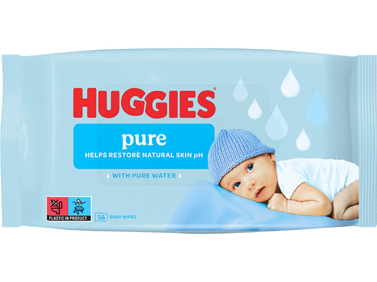 Вологі серветки для немовлят Huggies Pure 56 шт. (5029053550039) — фото 1