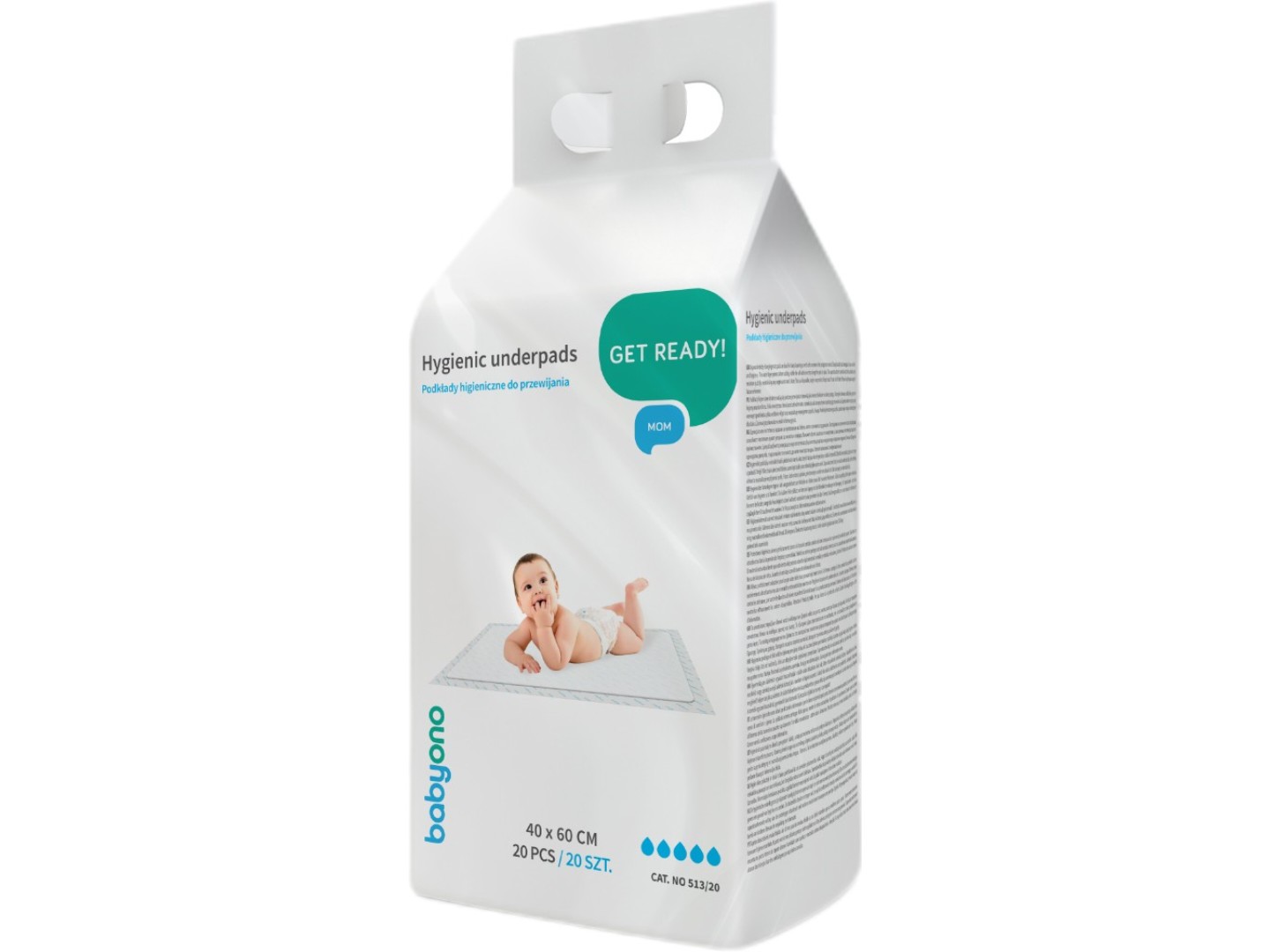 Пелюшка для дітей одноразова BabyOno 40х60 см., 20 шт. (513/20)
