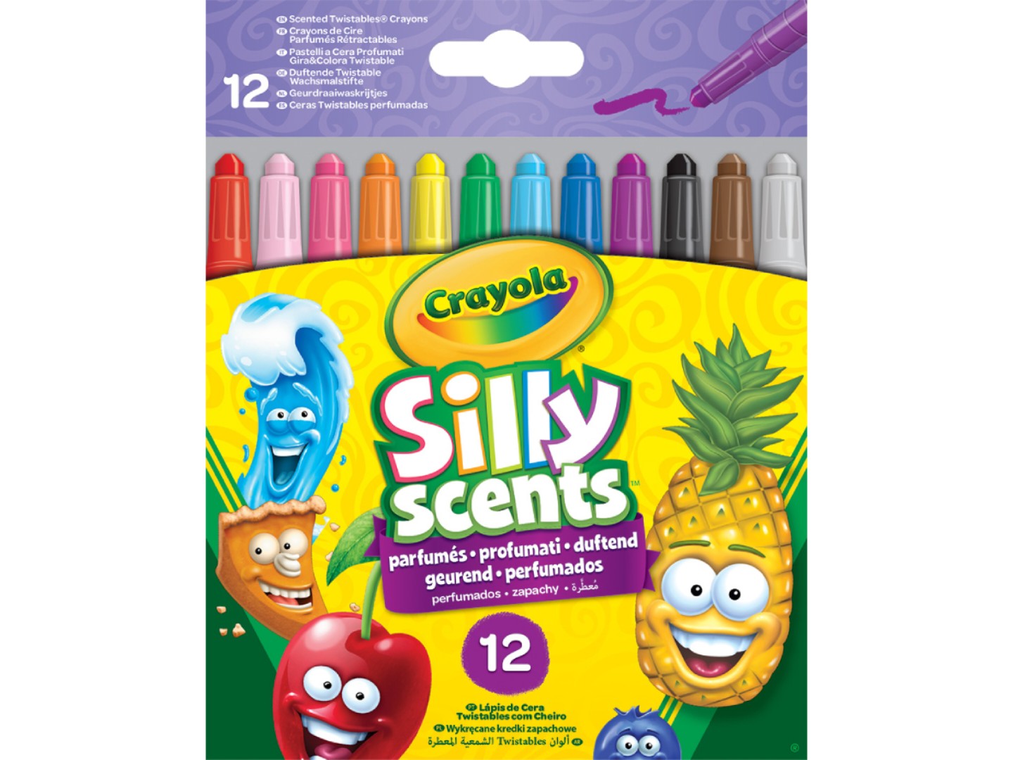 Набір воскової крейди Crayola Silly Scents Твіст що викручуються з ароматом 12 шт. (52-9712) — фото 1