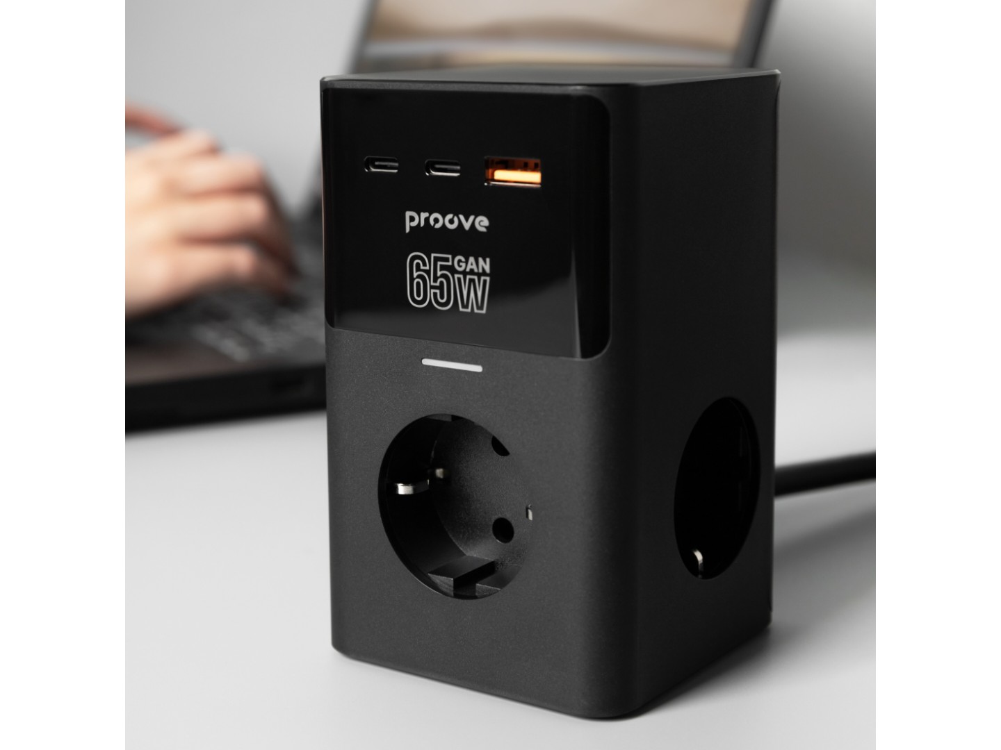 Мережевий зарядний пристрій Proove Power Cube 65W (3xAC + 2xType-C + 1xUSB) 1.5m black (PSPC36801201) — фото 5