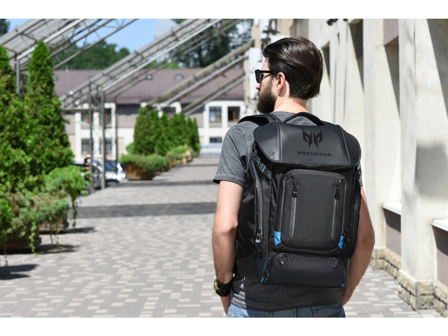 acer predator gaming utility backpack with teal blue pbg591 np bag1a 288