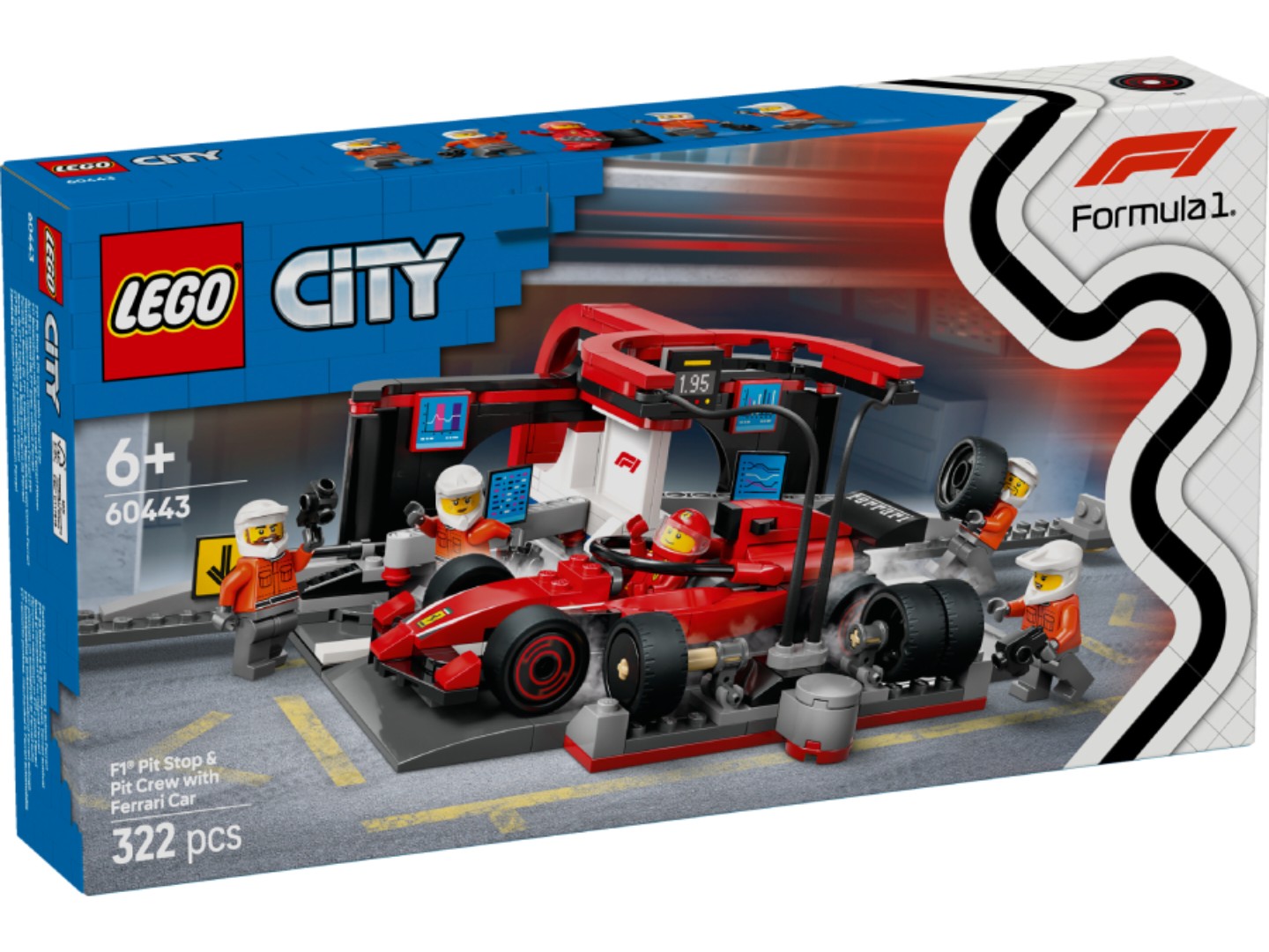 Конструктор LEGO City Піт-стоп і піт-екіпаж F1® з болідом Ferrari (60443) — фото 10