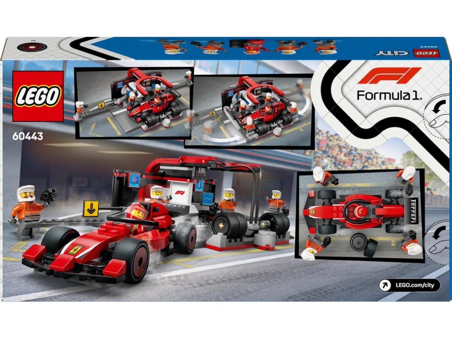 Конструктор LEGO City Піт-стоп і піт-екіпаж F1® з болідом Ferrari (60443) — фото 2