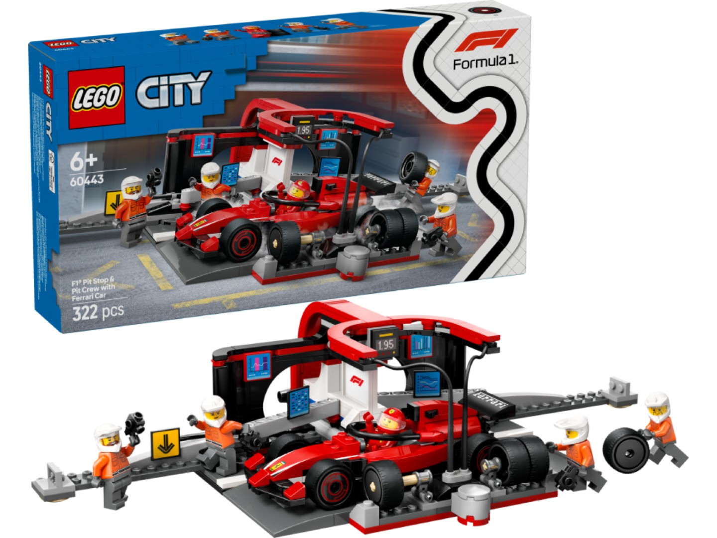Конструктор LEGO City Піт-стоп і піт-екіпаж F1® з болідом Ferrari (60443) — фото 1