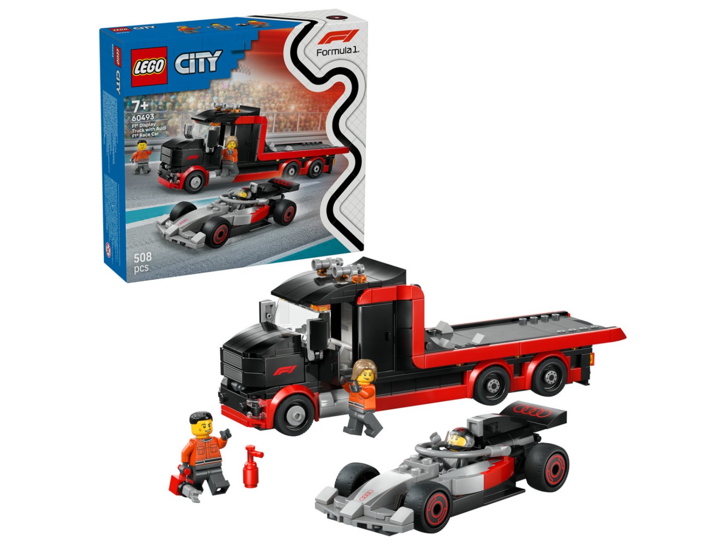 Конструктор LEGO City Вантажівка для демонстрації F1® із перегоновим автомобілем Audi F1® (60493) — фото 1