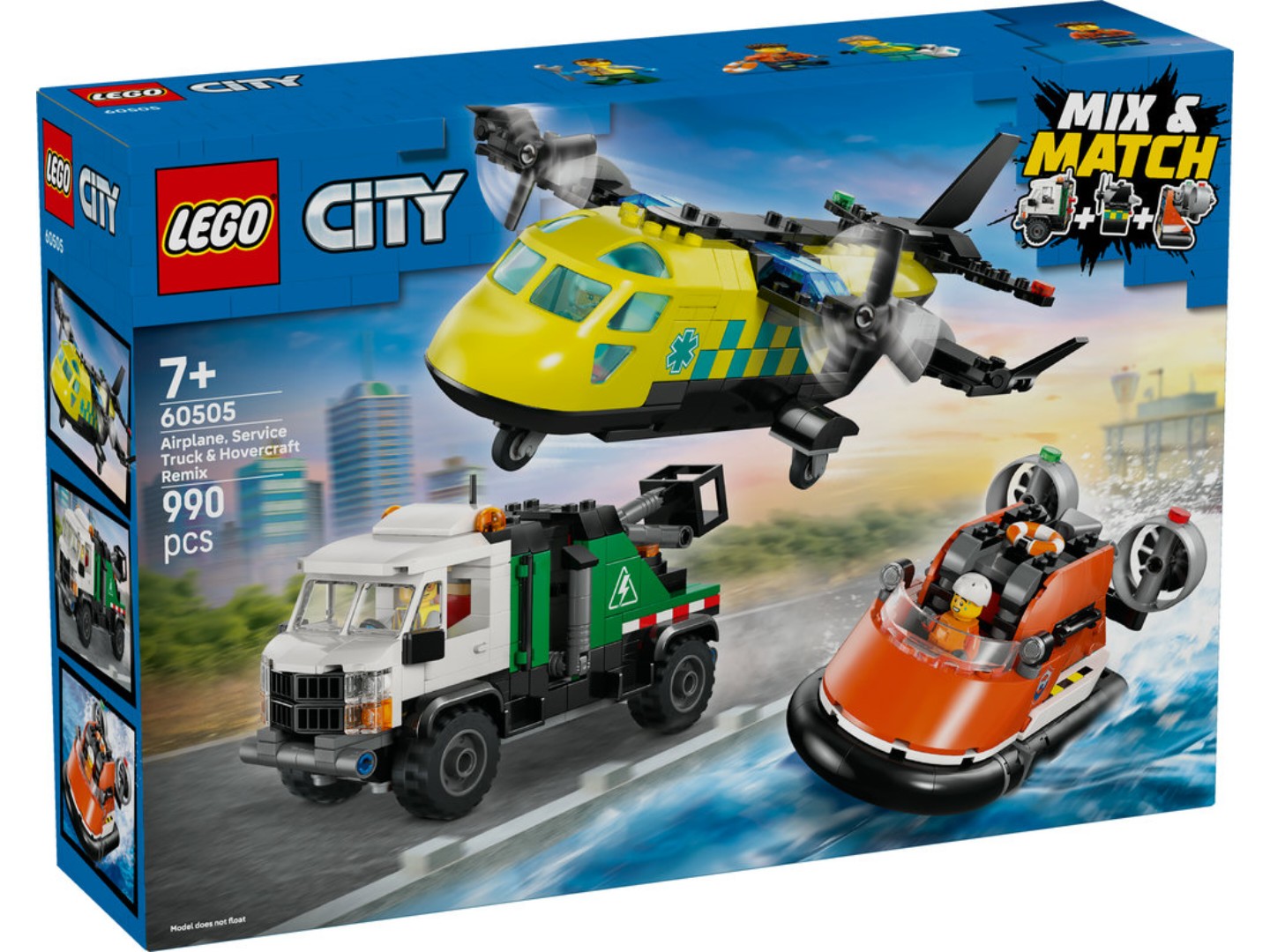 Конструктор LEGO City Ремікс літака, вантажівки та судна на повітряній подушці (60505) — фото 13