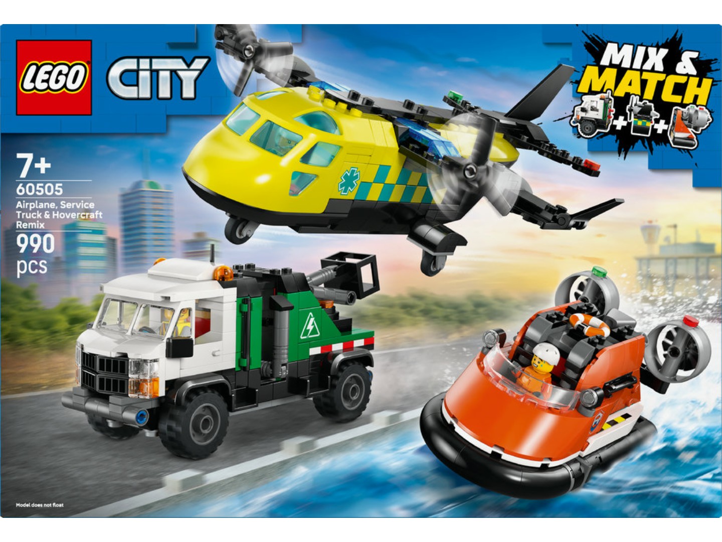 Конструктор LEGO City Ремікс літака, вантажівки та судна на повітряній подушці (60505) — фото 14