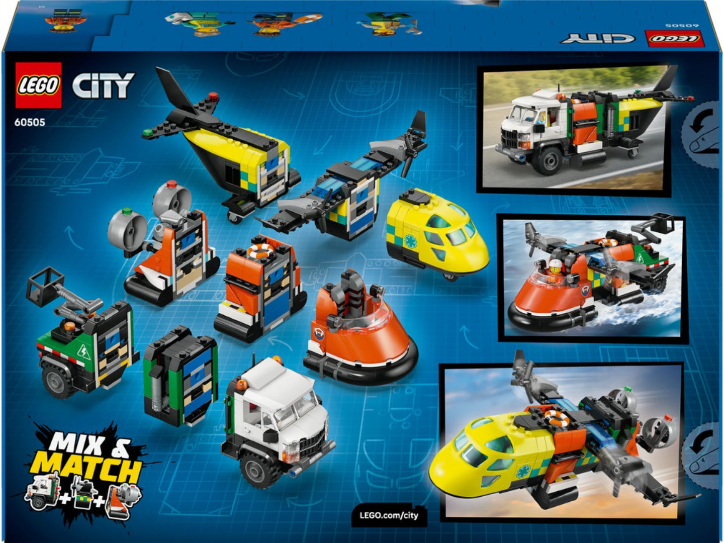 Конструктор LEGO City Ремікс літака, вантажівки та судна на повітряній подушці (60505) — фото 2