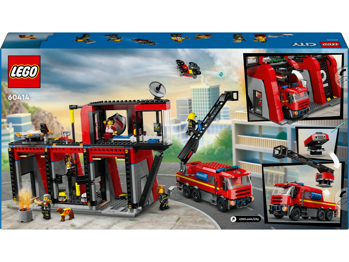 Конструктор LEGO City Пожежне депо з пожежною машиною (60414) — фото 9