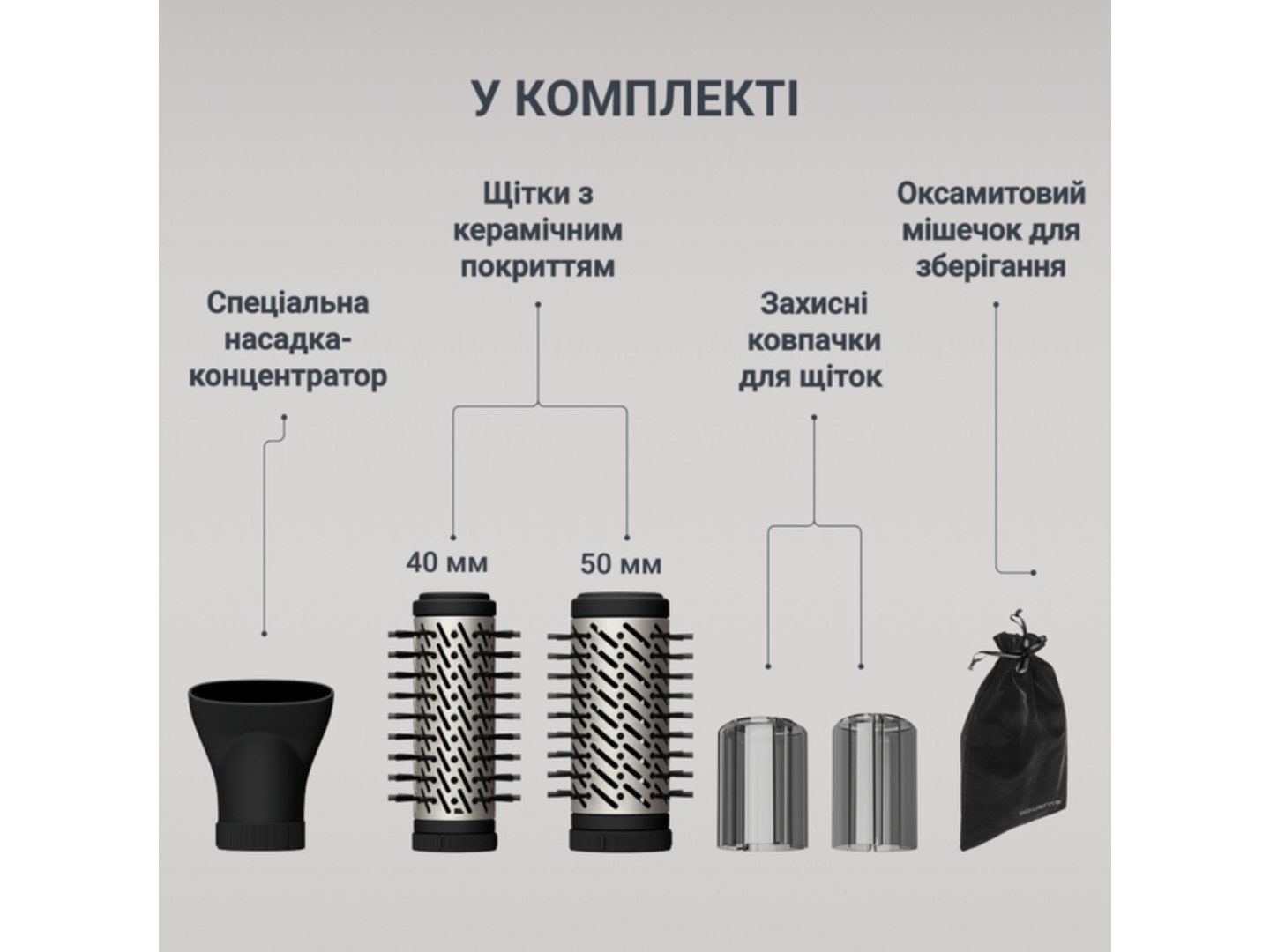 Фен-щітка Rowenta UB9530F0 BRUSH ACTIVE 3 в 1 — фото 2