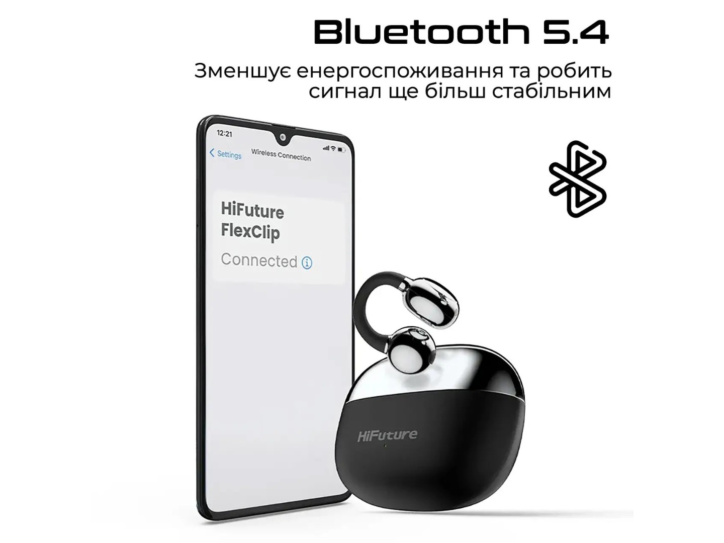 Навушники вкладиші бездротові TWS HiFuture flexclip.black — фото 6
