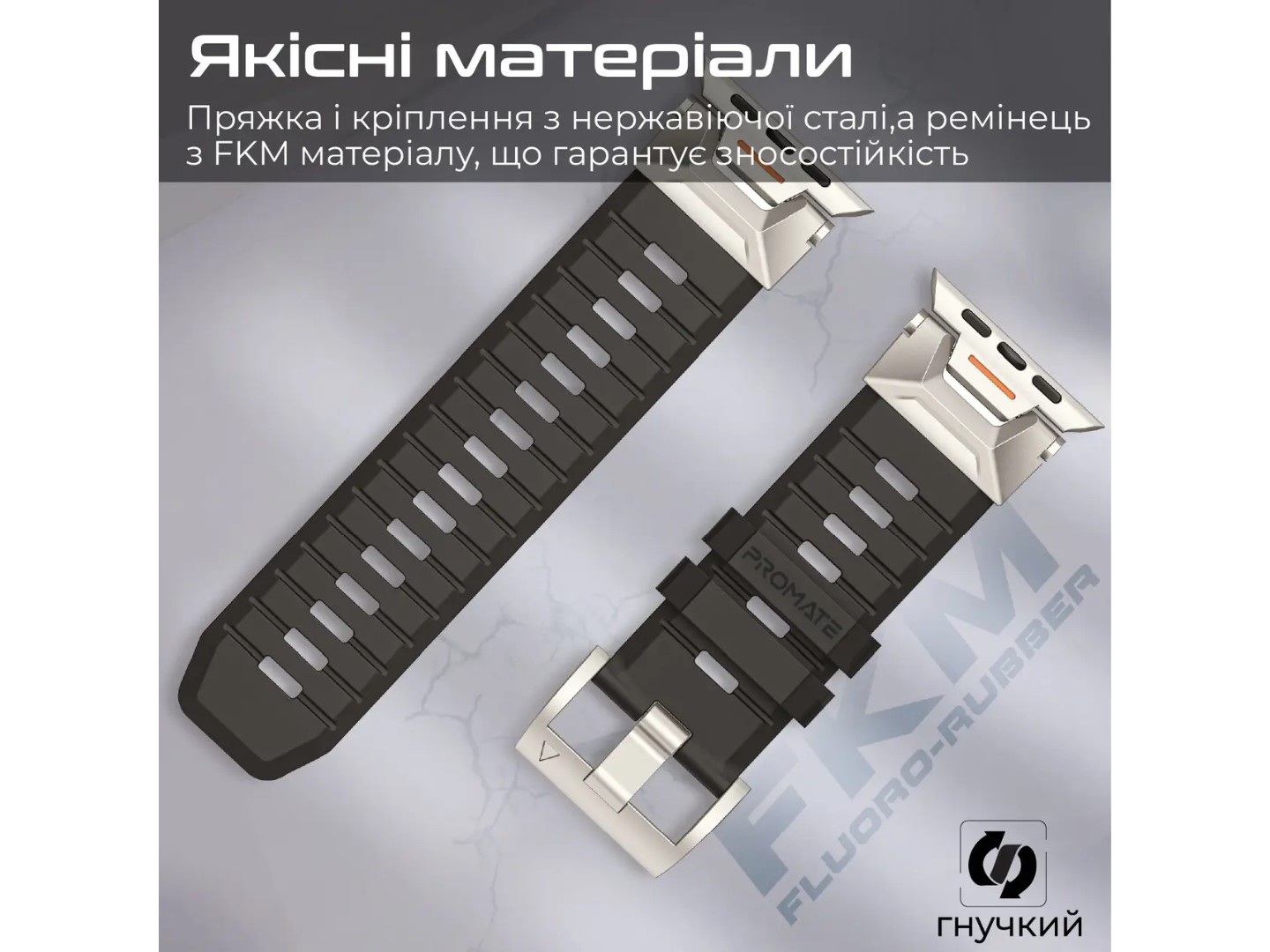 Ремінець для смарт-годинника Promate silicaband-pro.black — фото 3
