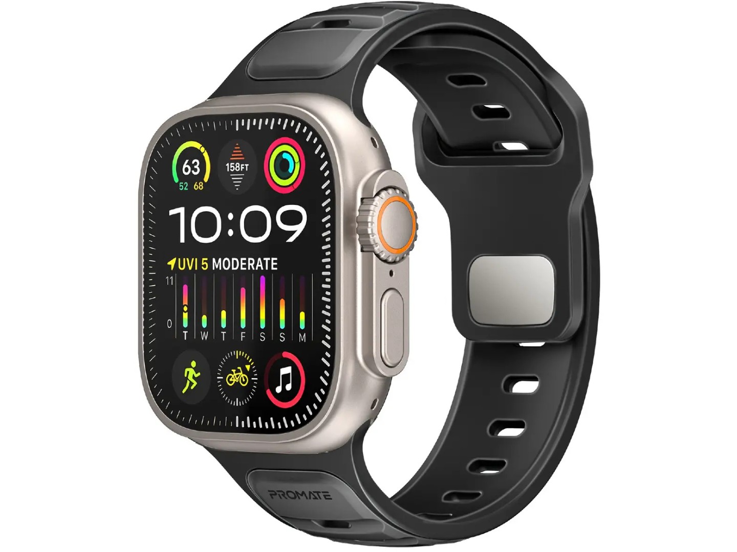 Ремінець для смарт-годинника Promate siliband-dc.black