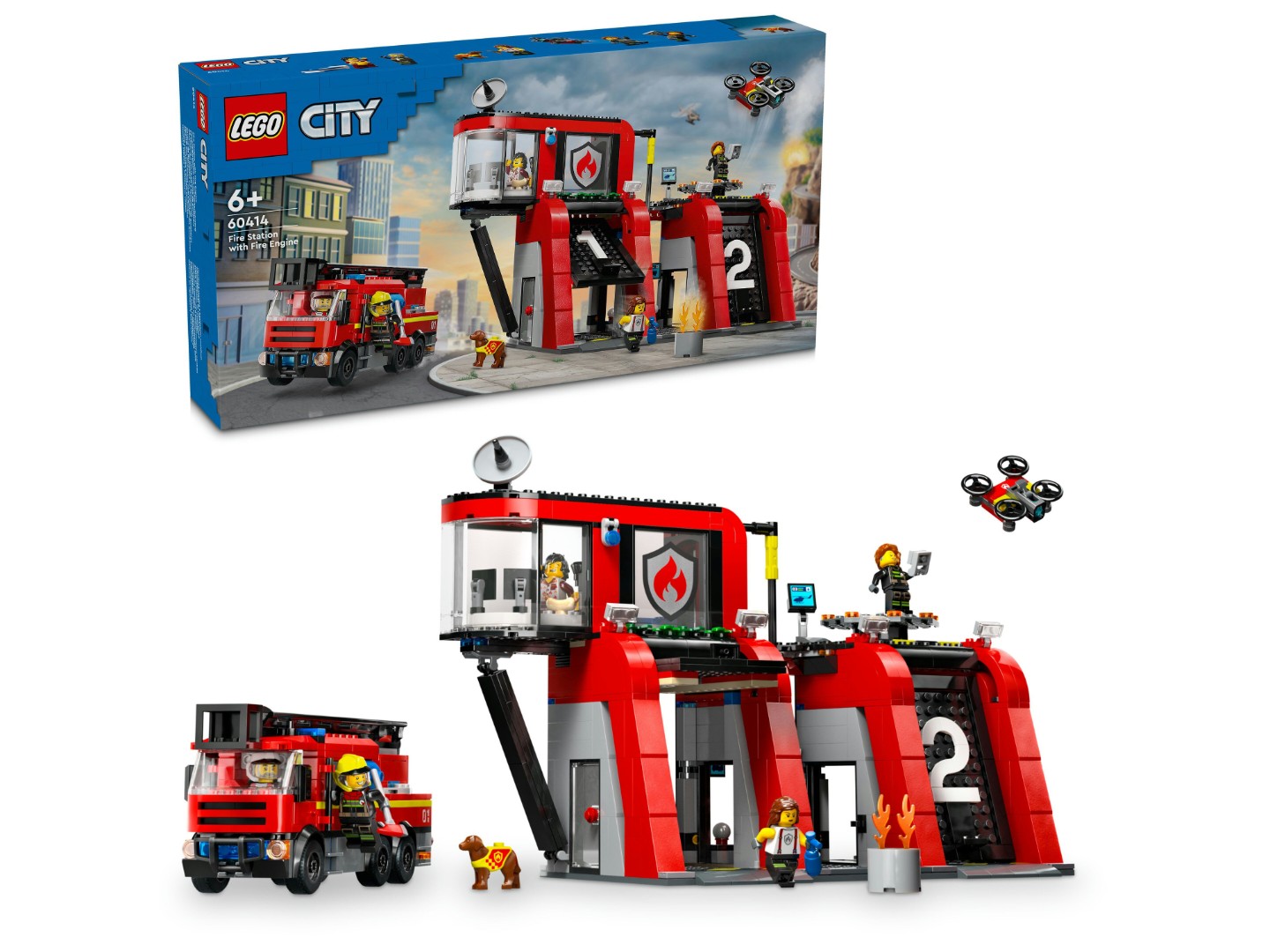 Конструктор LEGO City Пожежне депо з пожежною машиною (60414) — фото 1