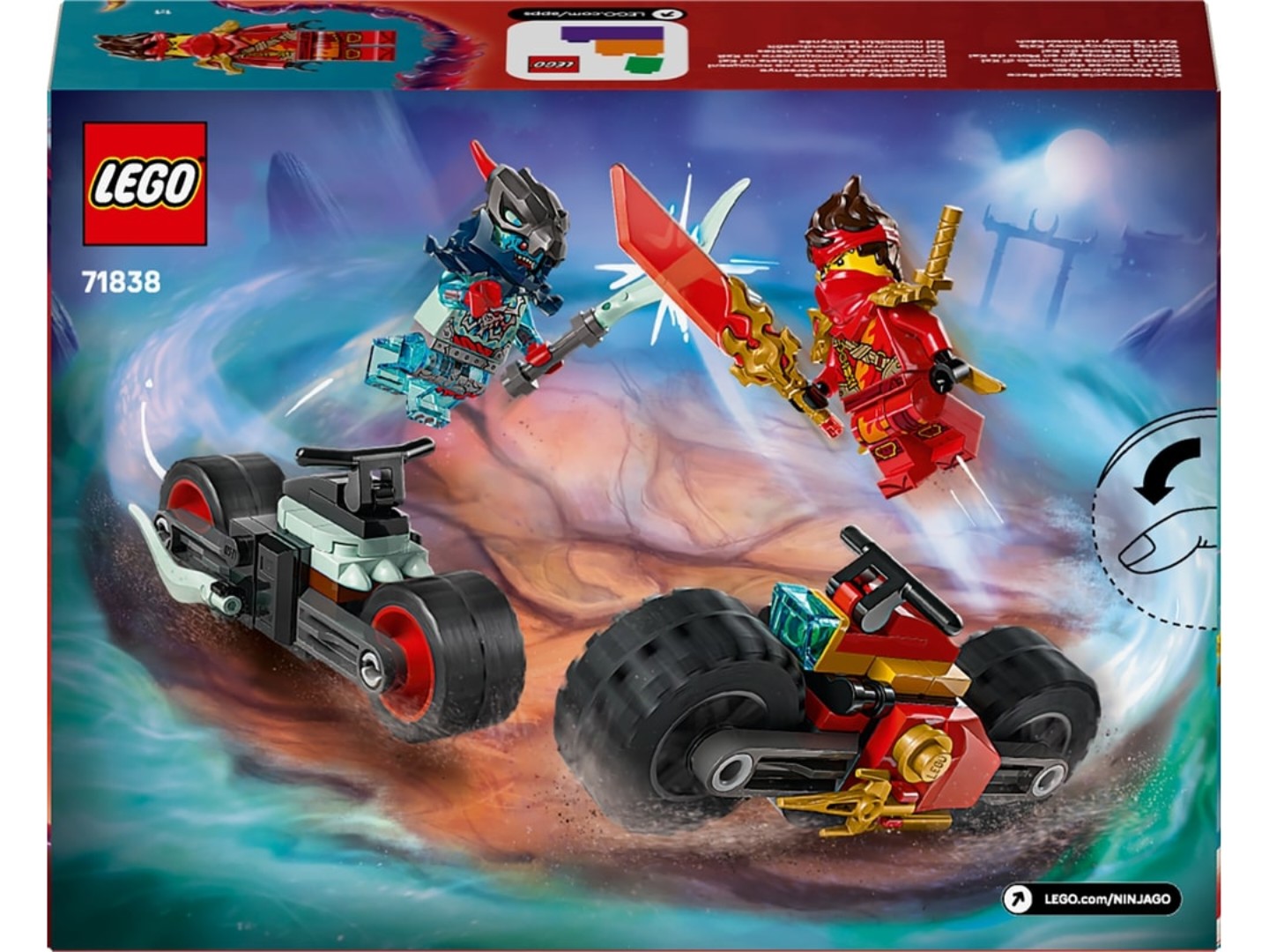 Конструктор LEGO Ninjago Швидкісні перегони Кая на мотоциклі (71838) — фото 2