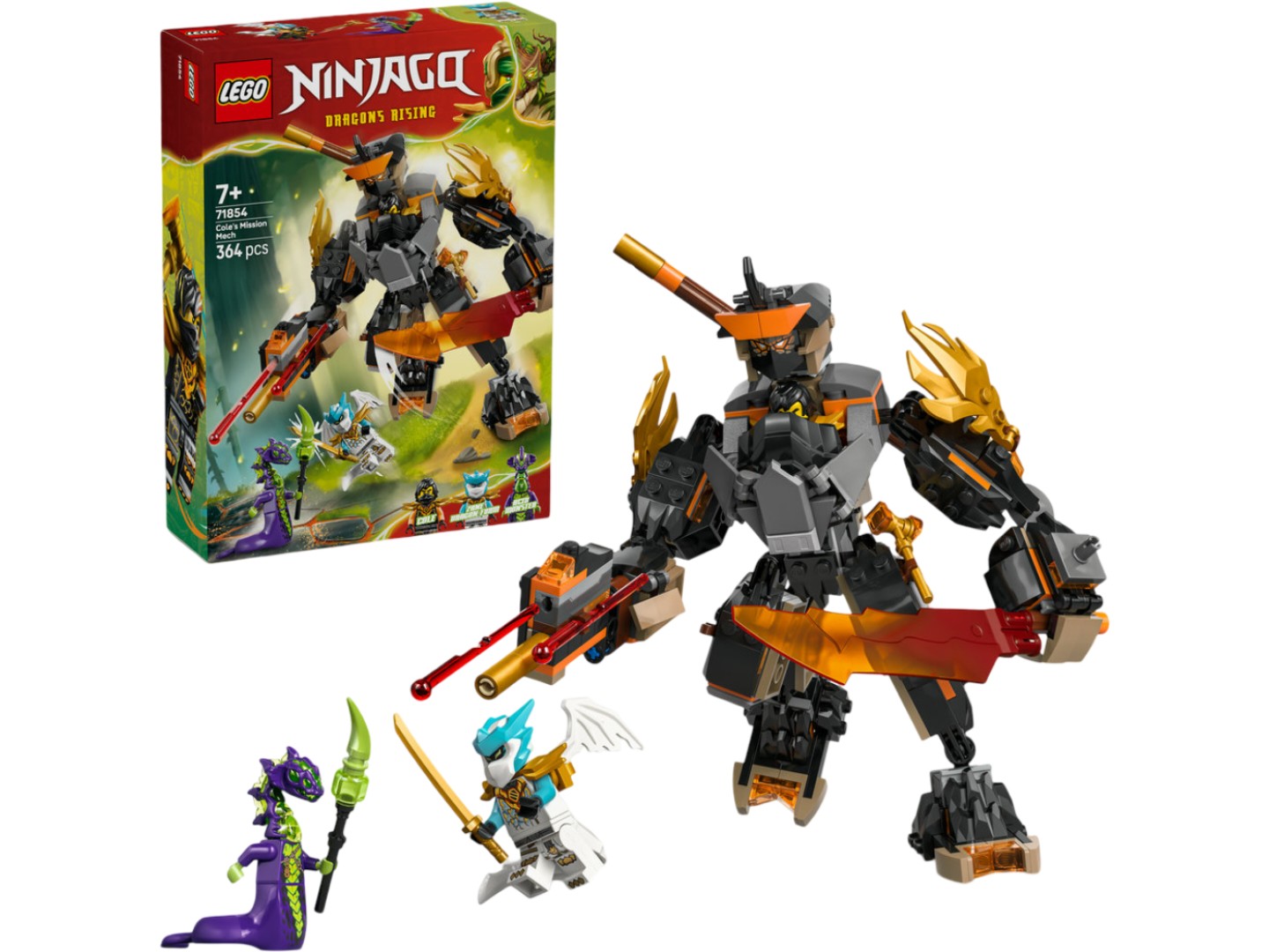 Конструктор LEGO Ninjago Робот Коула для місії і Дракон Зейн (71854) — фото 1