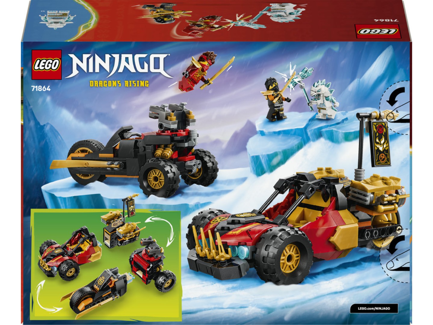Конструктор LEGO Ninjago Комбіновані транспортні засоби Кая та Коула (71864) — фото 2