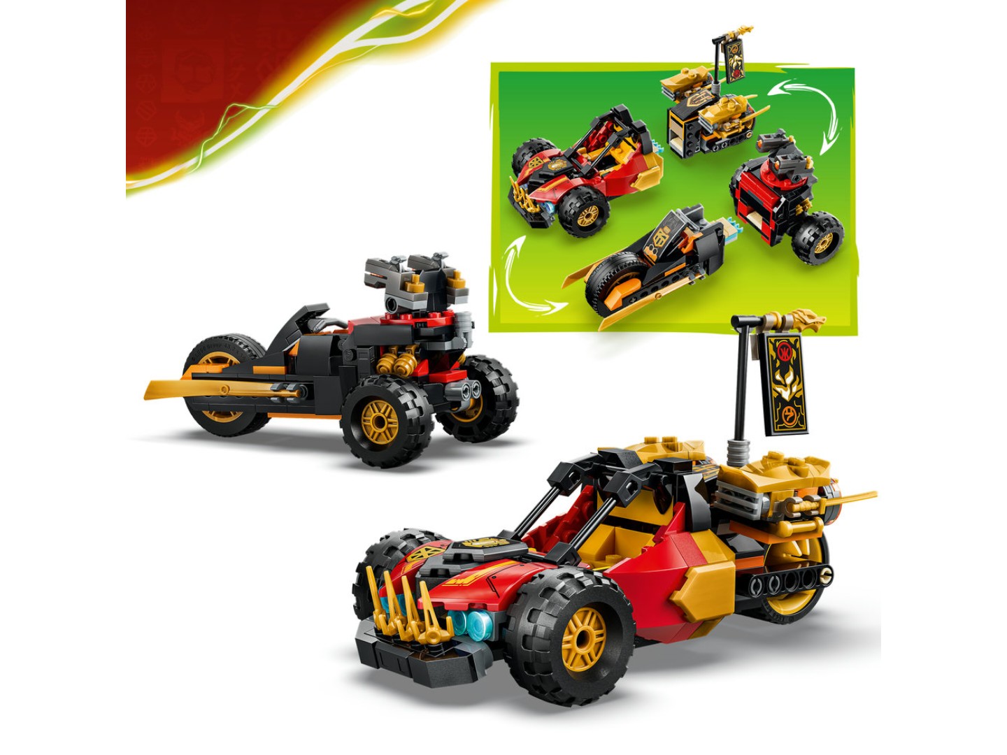 Конструктор LEGO Ninjago Комбіновані транспортні засоби Кая та Коула (71864) — фото 6