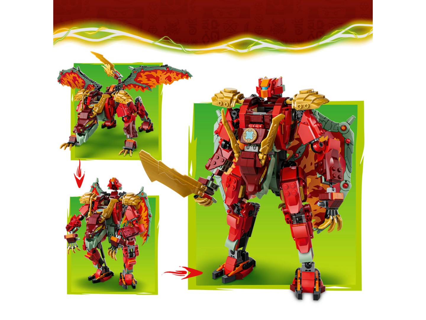 Конструктор LEGO Ninjago Дракон-трансформер Вайлдфаєр (71868) — фото 6