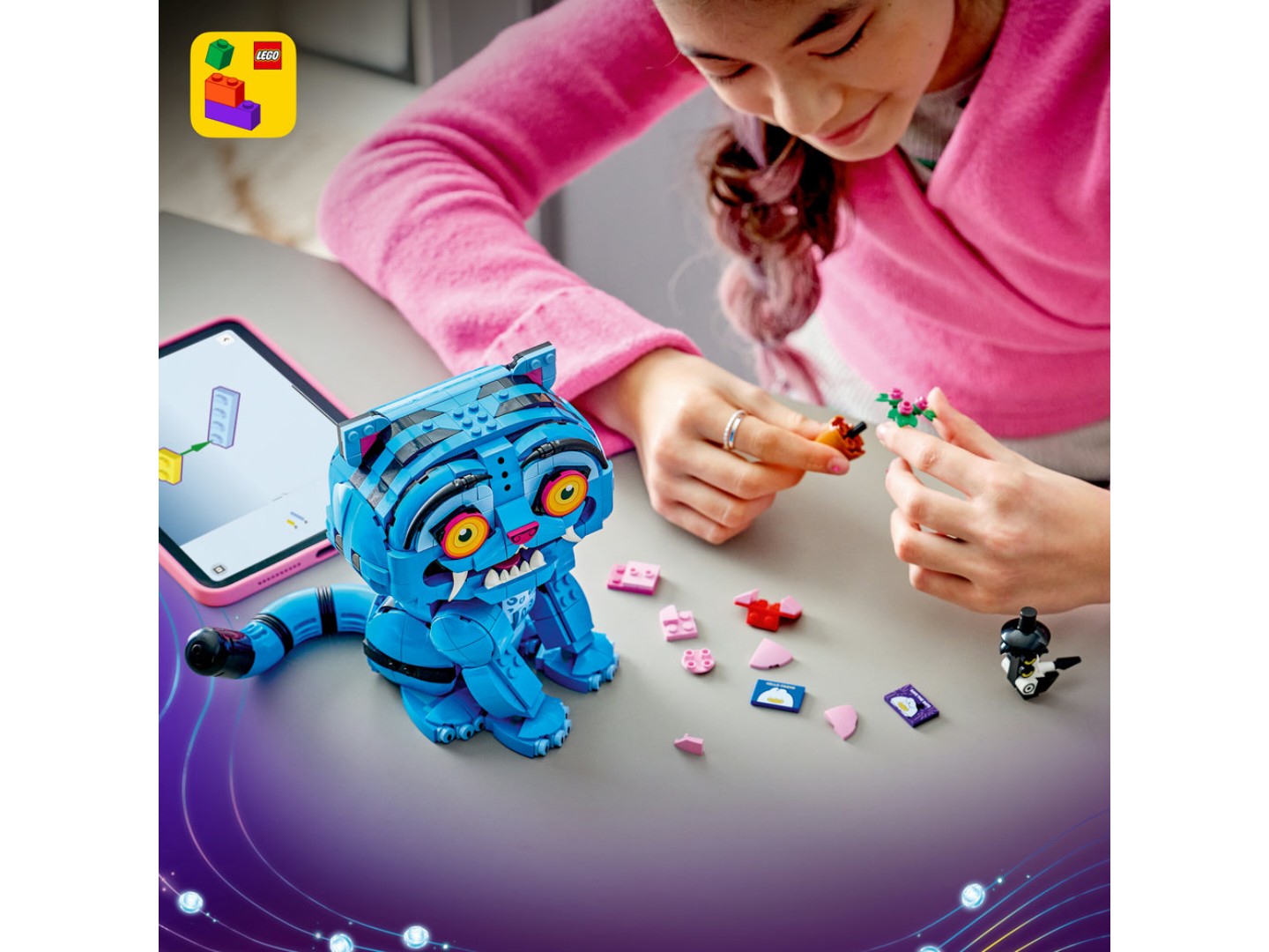 Конструктор LEGO KPop Demon Hunters Тигр Дерпі та пташка Сассі (72537) — фото 5