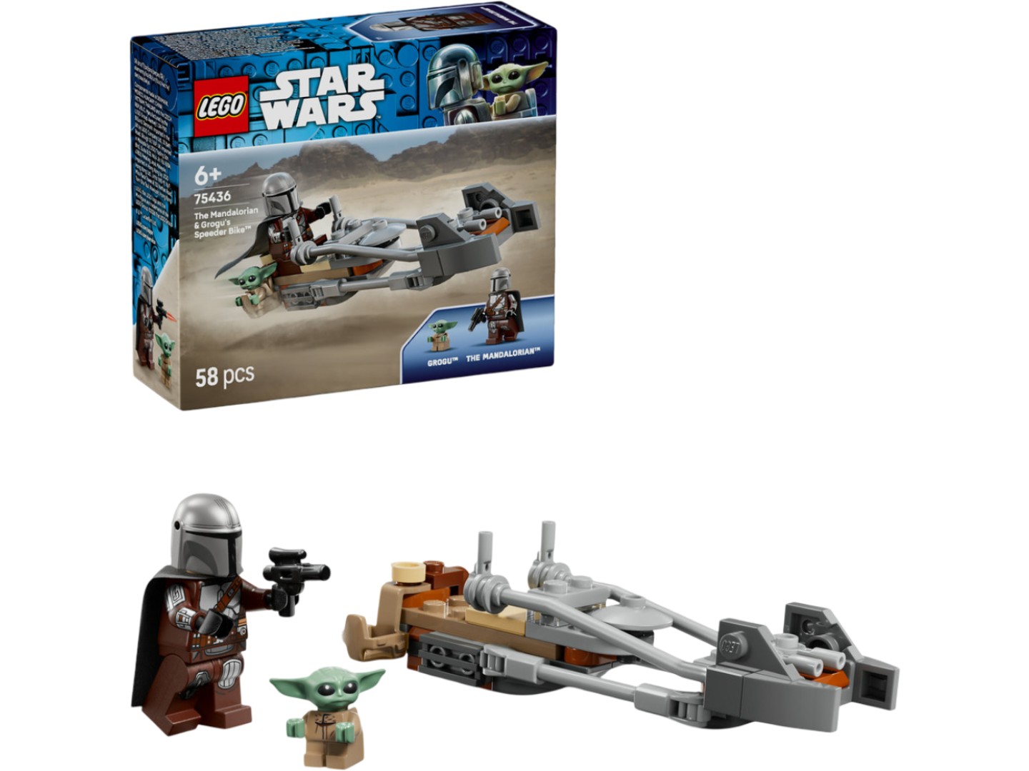 Конструктор LEGO Star Wars TM Швидкісний мотоцикл Мандалорця й Ґроґу (75436) — фото 1