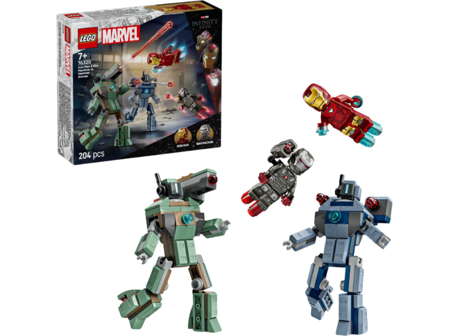 Конструктор LEGO Super Heroes Marvel Залізна людина та Бойова Машина проти Хаммер Дронів (76320) — фото 1