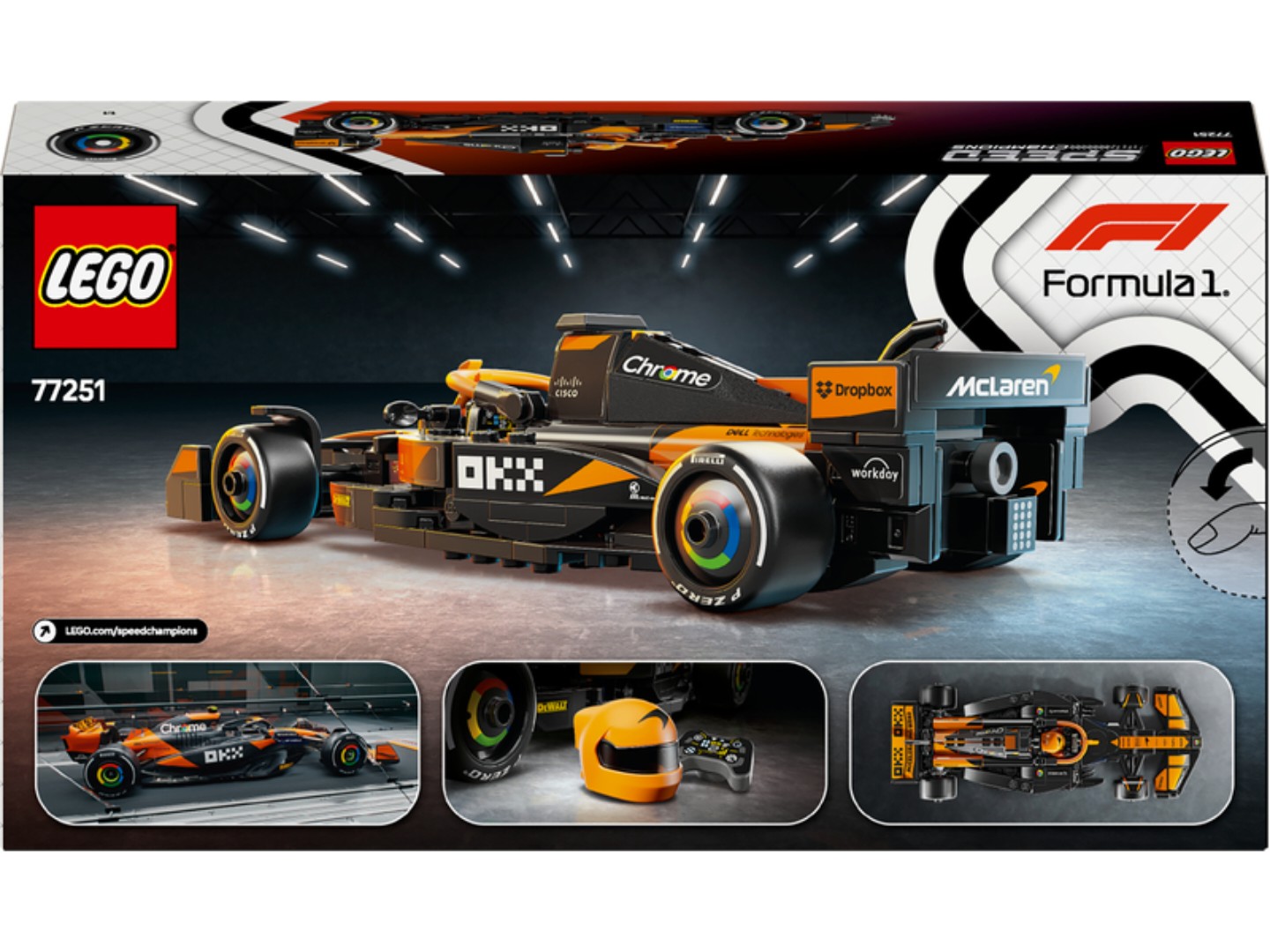 Конструктор LEGO Speed Champions Автомобіль для перегонів McLaren F1® Team MCL38 (77251) — фото 2