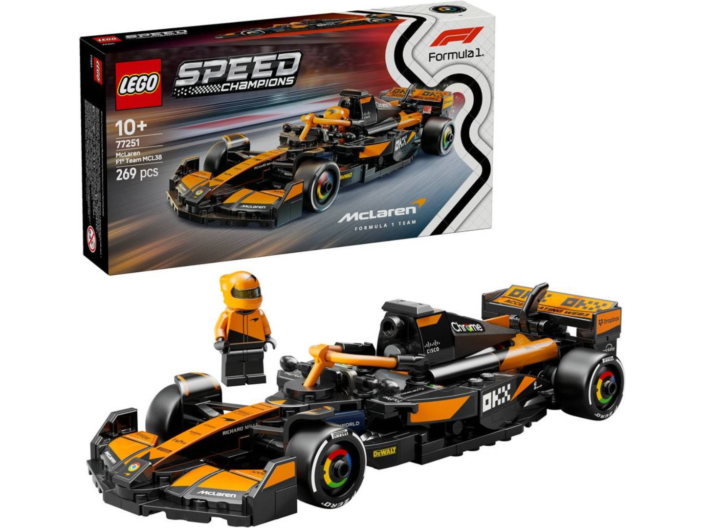 Конструктор LEGO Speed Champions Автомобіль для перегонів McLaren F1® Team MCL38 (77251) — фото 1