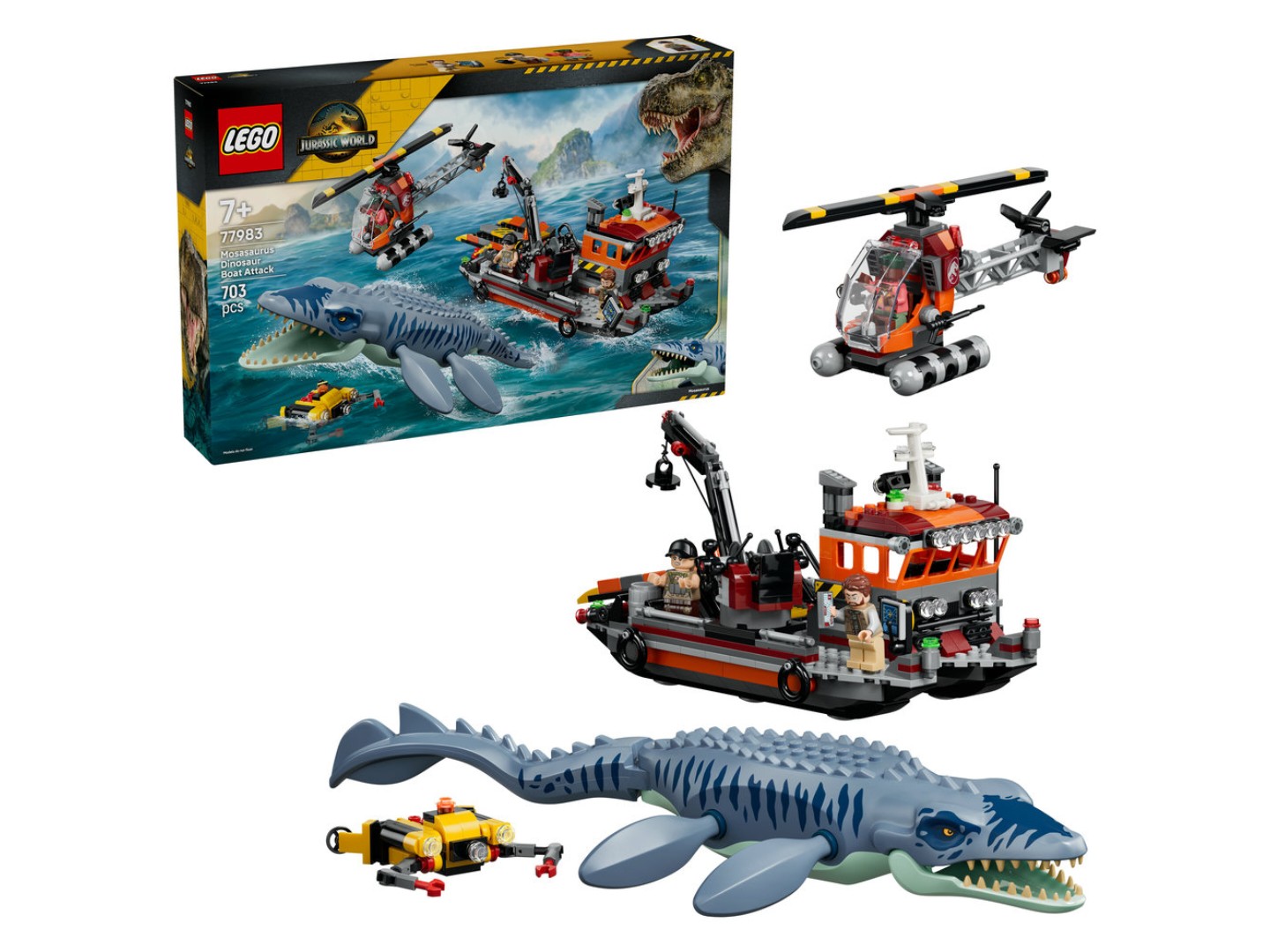 Конструктор LEGO Jurassic World Напад мозазавра на човен (77983) — фото 1