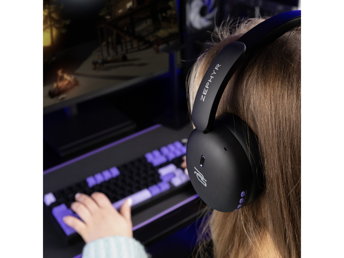Гарнітура бездротова ігрова Proove Gaming Zephyr APP black/purple (WHZP00022001) — фото 7