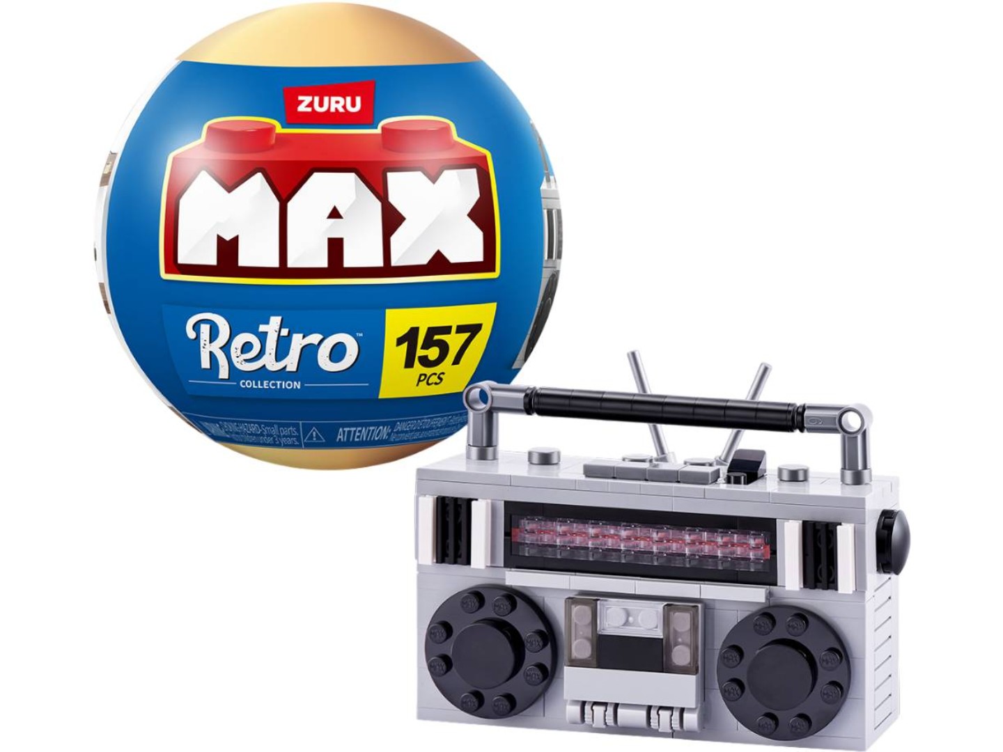 Пластиковий конструктор ZURU у капсулі MAX серії Retro S1 – КАСЕТНИЙ МАГНІТОФОН (83185DGQ8) — фото 1