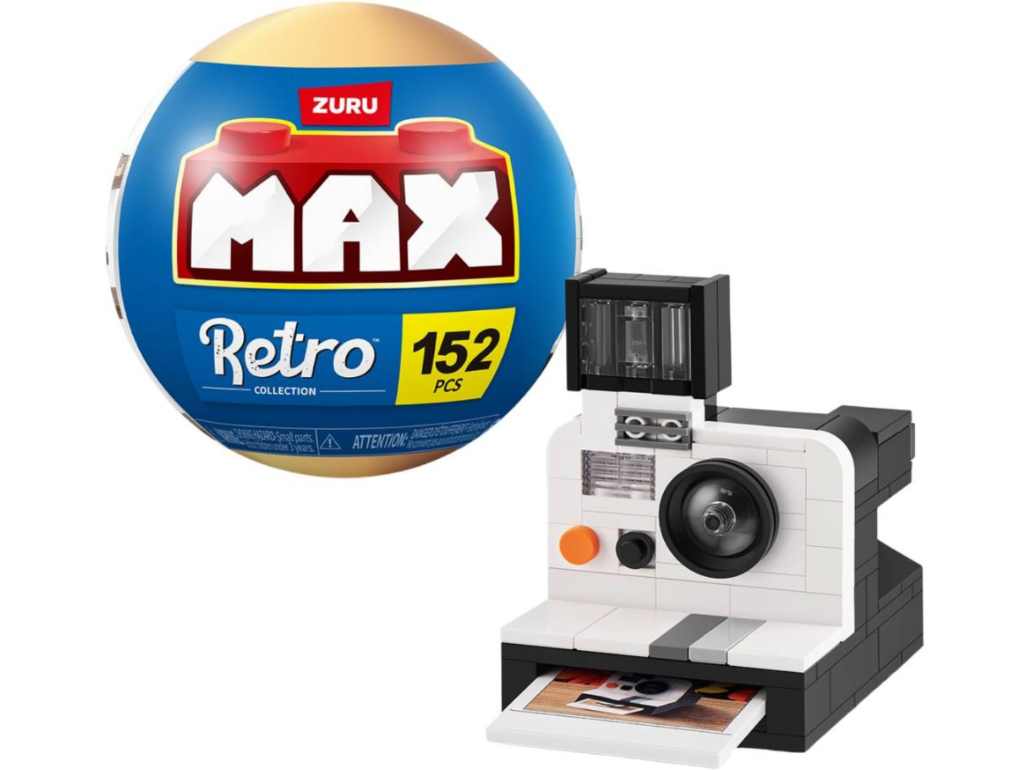 Пластиковий конструктор ZURU у капсулі MAX серії Retro S1 – ФОТОАПАРАТ ПОЛАРОЇД (83185EGQ8) — фото 1
