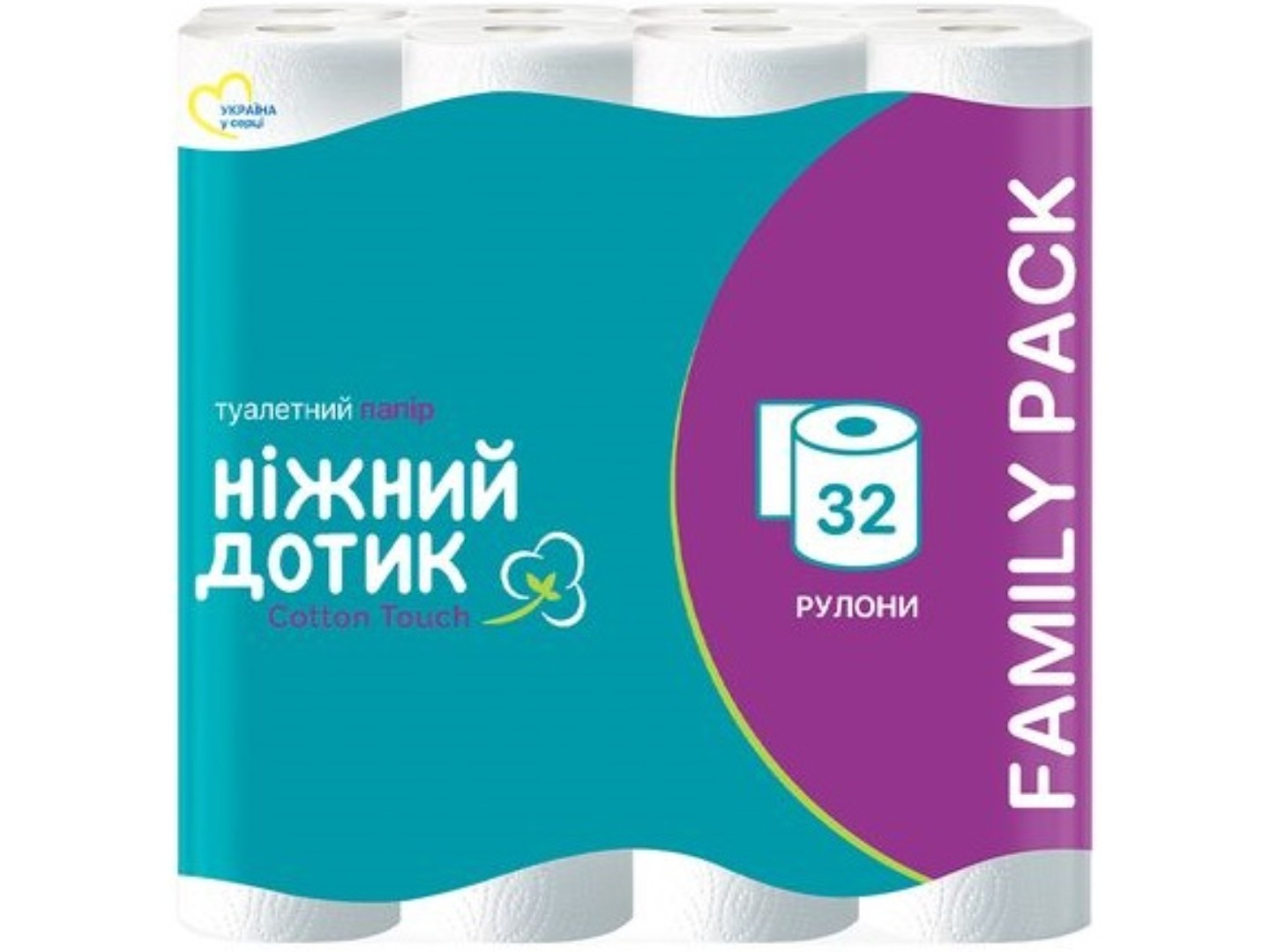 Туалетний папір Ніжний дотик білий, 2 шари, 32 рулони (4820183972033)