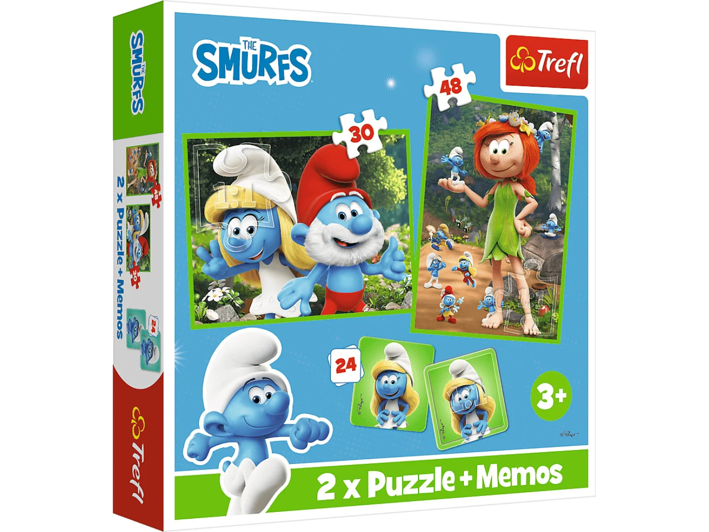 Пазли (3-4 роки) Trefl 2в1+memos The Smurfs Смурфикам весело (36568) — фото 1
