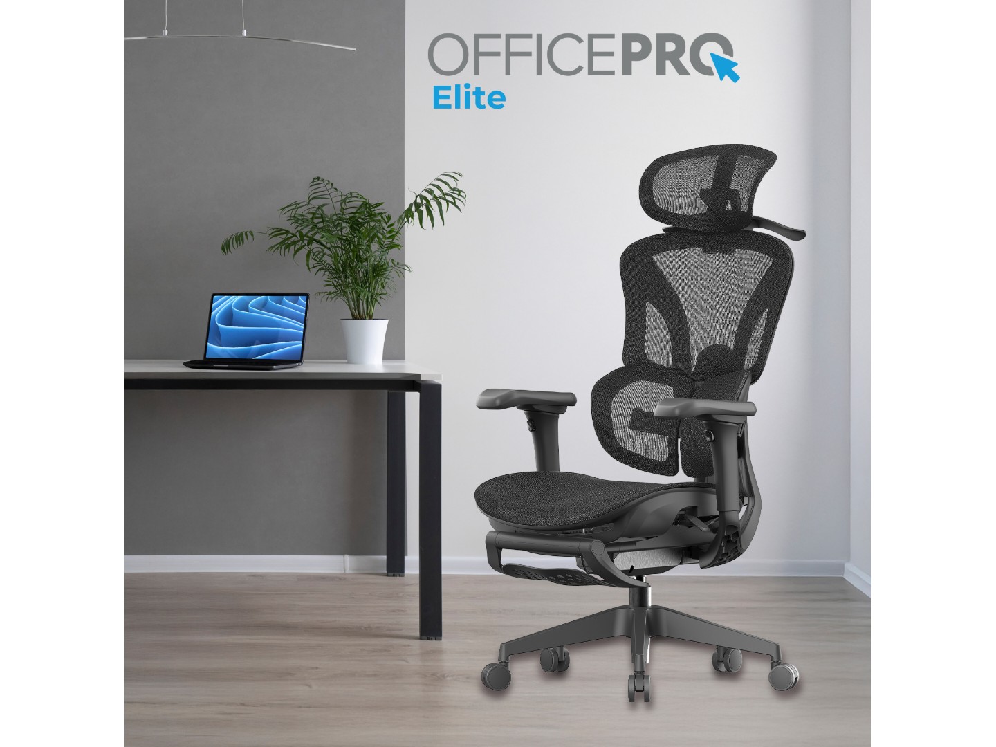 Крісло офісне OfficePro Elite Black (OC950B) — фото 8
