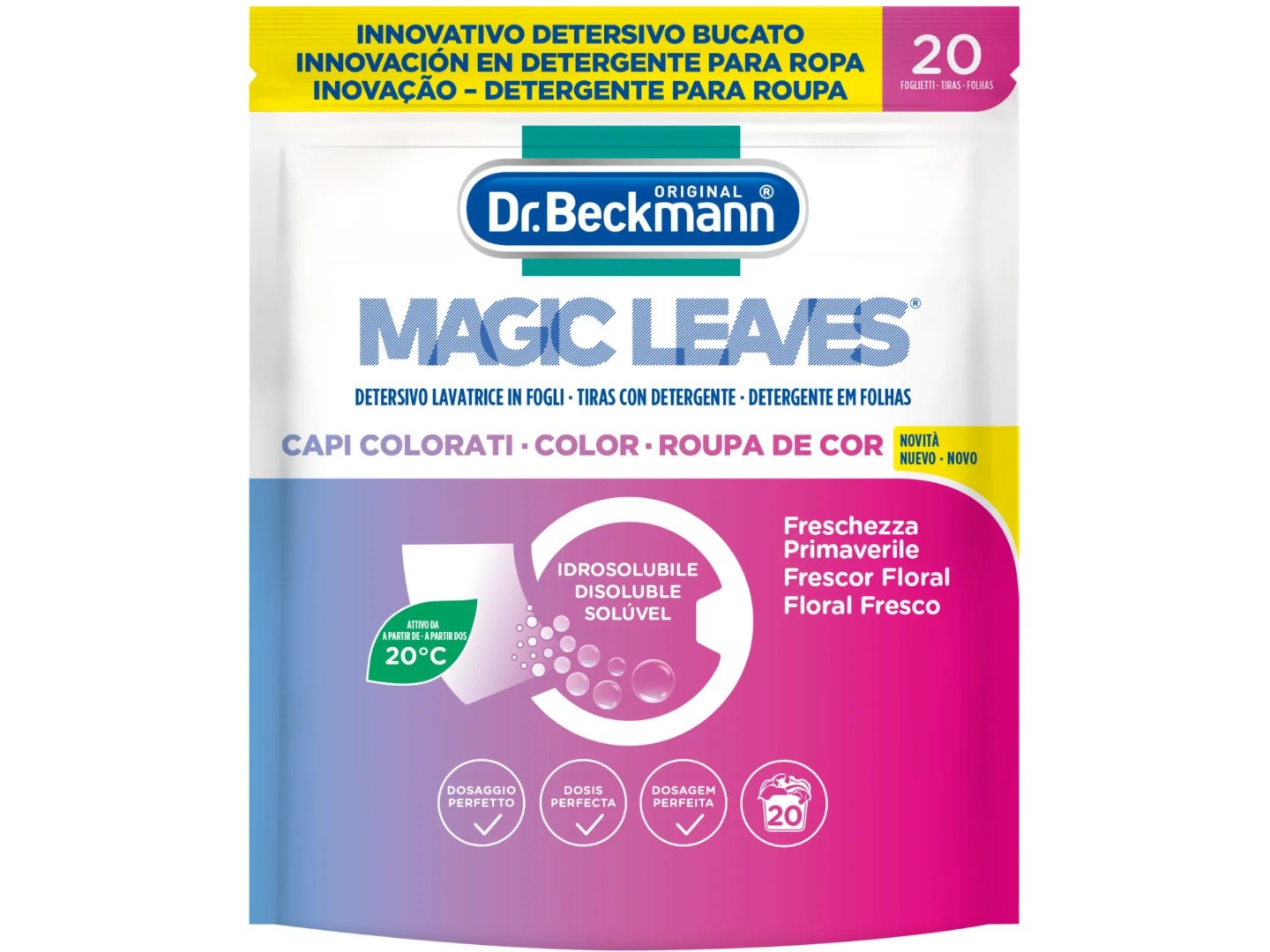 Серветки для прання Dr.BECKMANN Magic Leaves Серветки для кольорових тканин 20 шт. (4008455584614) — фото 1