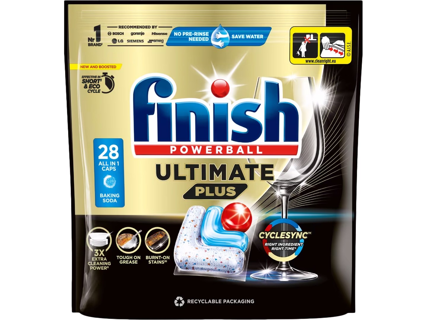 Таблетка для посудомийної машини Finish Ultimate Plus All in 1 Сода, 28 шт