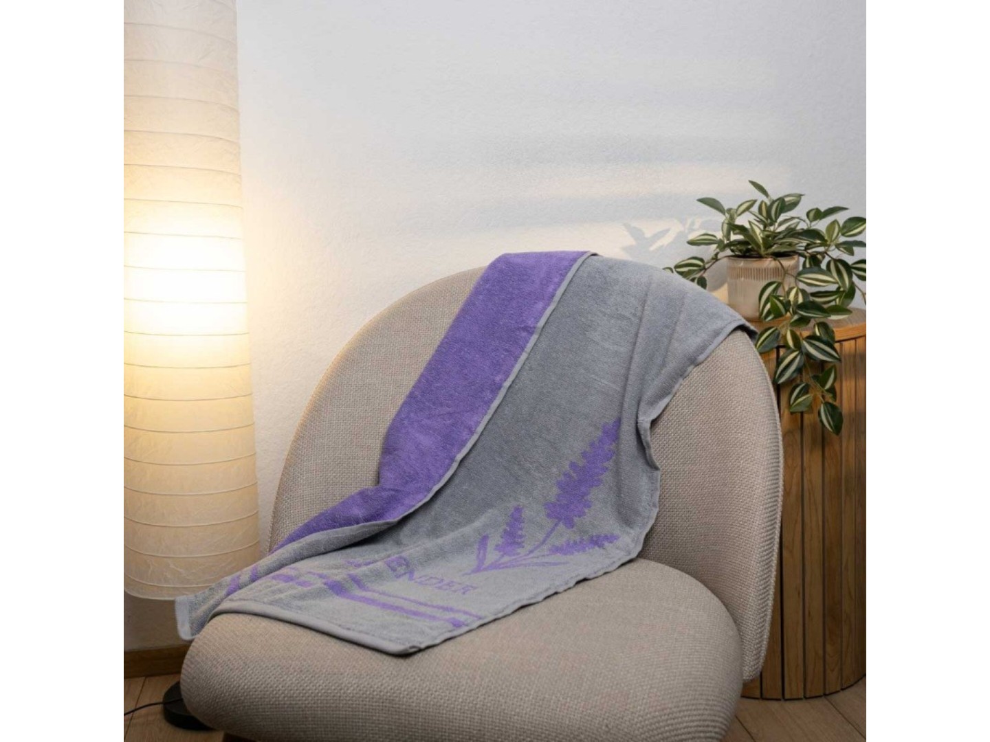 Рушник для рук GM Textile махровий сірий Лаванда 40х70 — фото 2