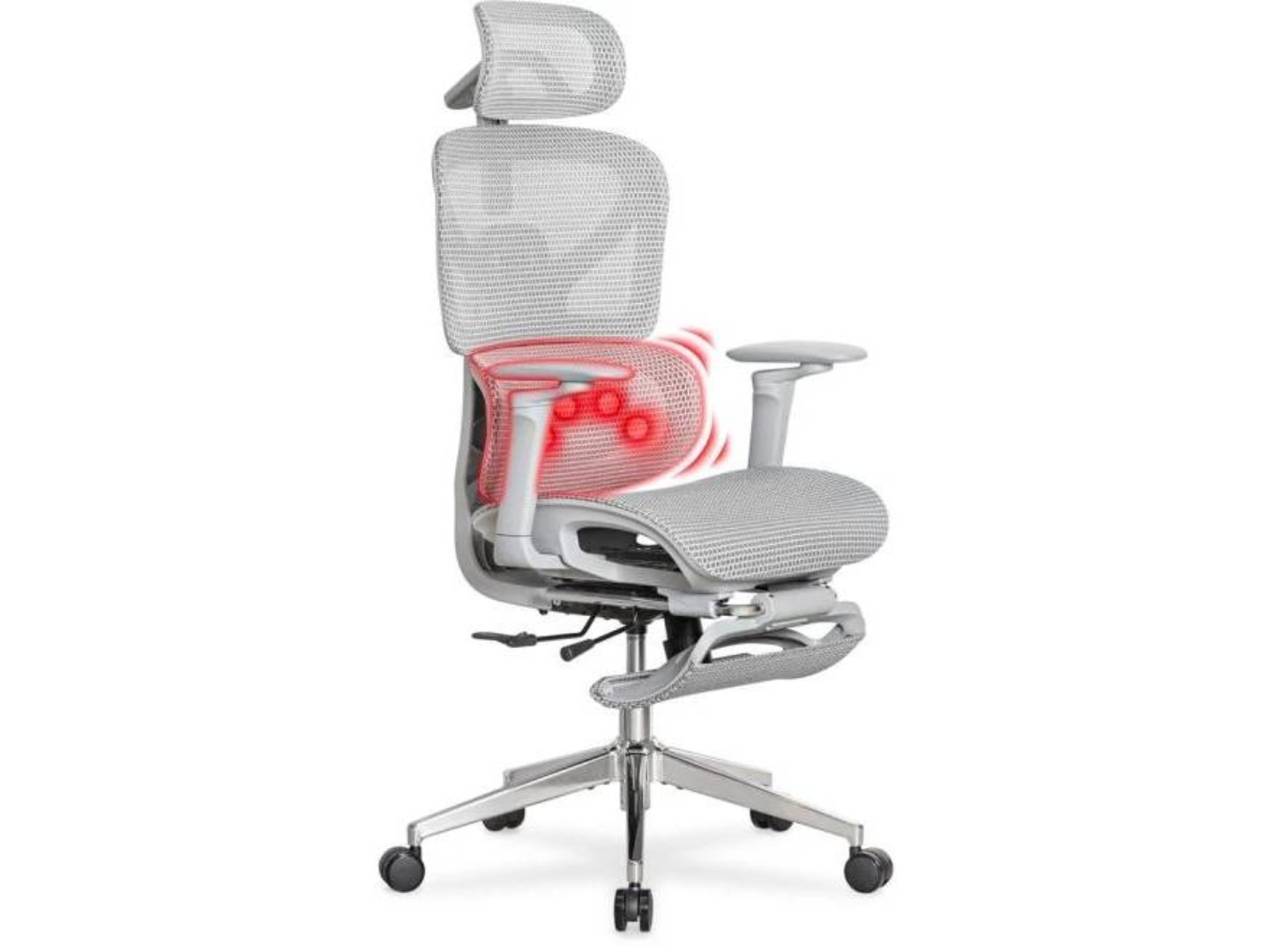 Крісло офісне Mealux M6 Air Massage Grey (HF-M6 M/G) — фото 1