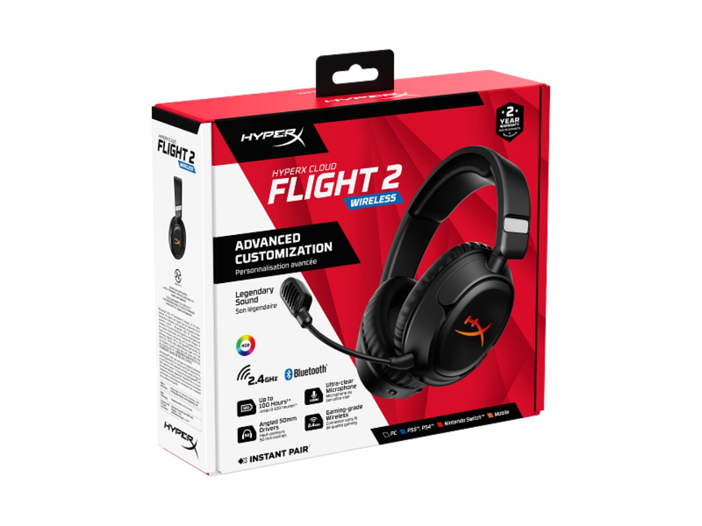 Гарнітура бездротова ігрова HyperX Cloud Flight 2 Wireless Black (B5VC4AA) — фото 12