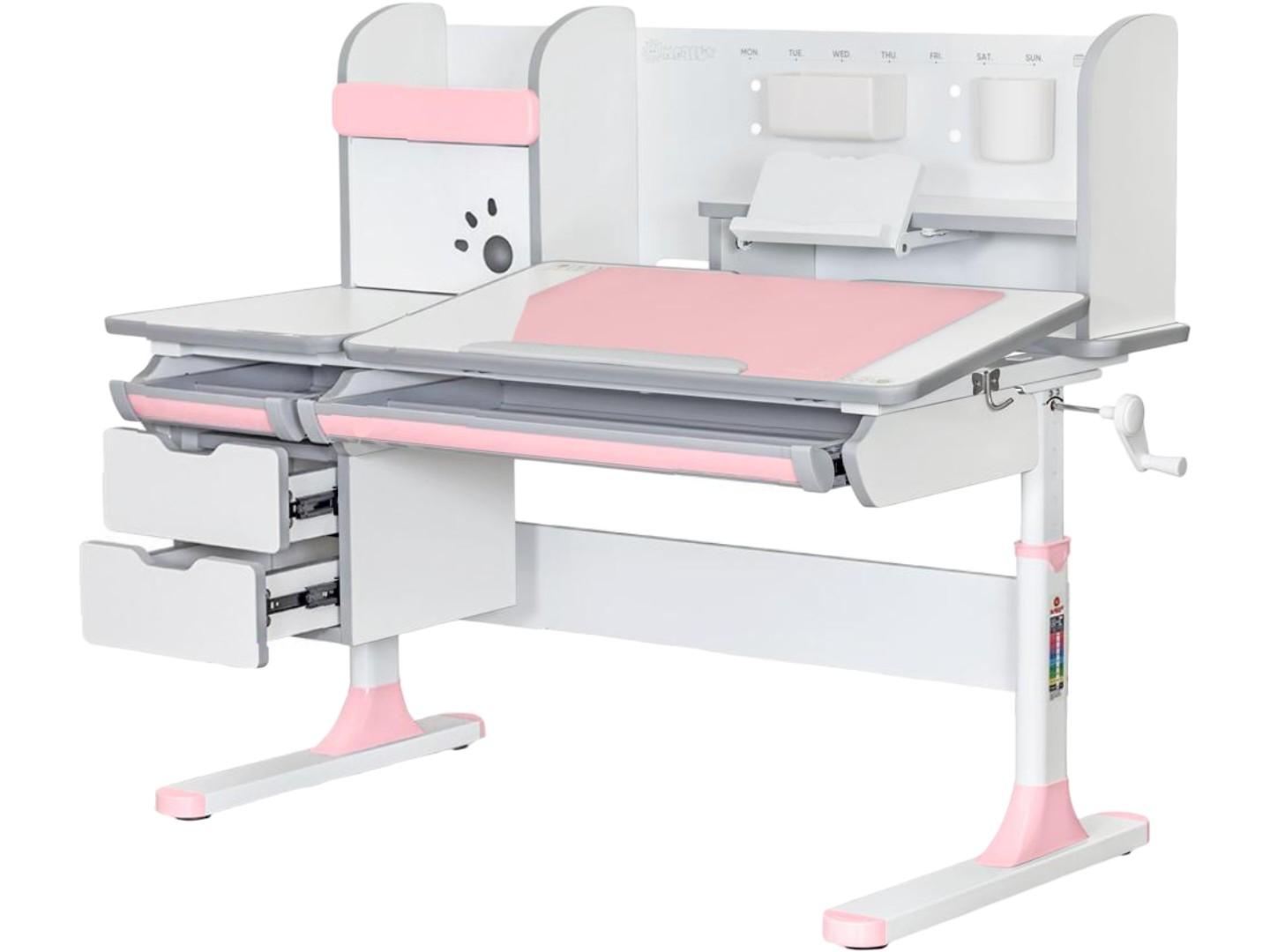 Парта шкільна Mealux Hamilton Multicolor PN (BD-680 W/G MC+PN з полицею)