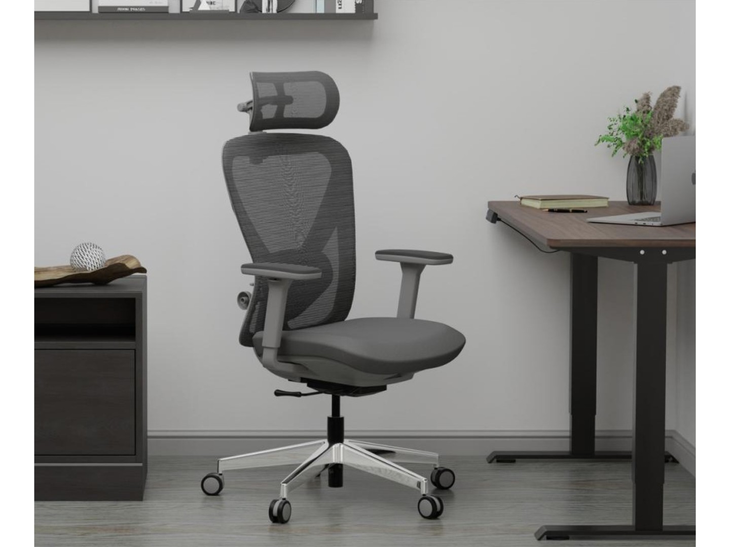 Крісло офісне Mealux Q1 Air Fabric Grey (HF Q-1 F/G) — фото 6