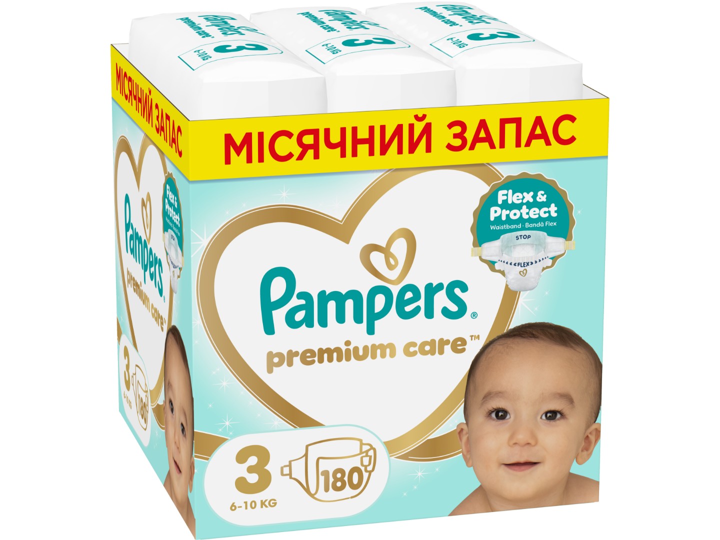 Одноразові підгузки Pampers Premium Care Розмір 3 (6-10 кг) 180 шт (80883548)